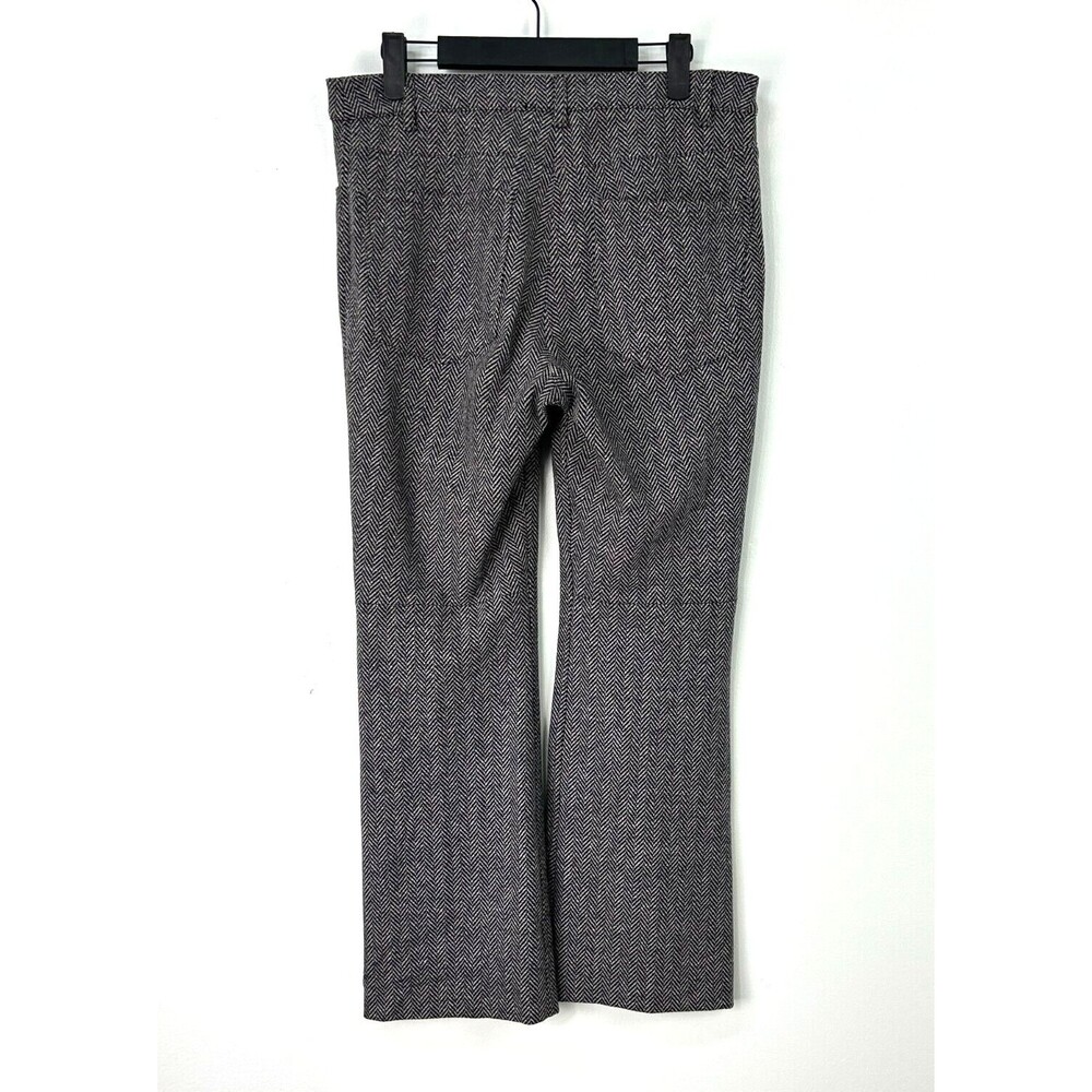 Theory Womens Sz 6 Black Gray Herringbone Wool Blend Kick Flare Crop Pant R3 - Picture 5 of 13